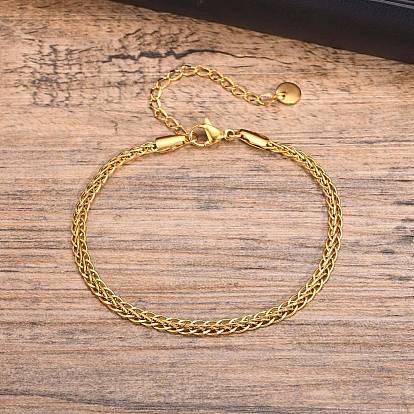 Браслеты из веревочной цепи из нержавеющей стали для женщин и мужчин