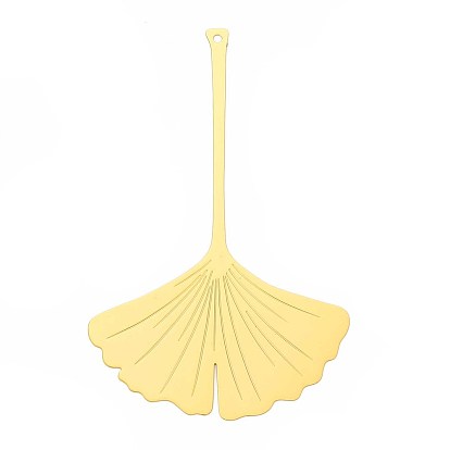 Латунные большие кулоны, гингко лист, гравированные металлические украшения, долговечный, без никеля 