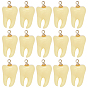 20Pcs Opaque Resin Pendants, Tooth, with Golden Finding