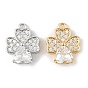 Латунные микропаве прозрачные кубические циркониевые подвески, без кадмия, без никеля и без свинца, клевер