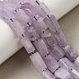 Hilos de cuentas de amatista lavanda natural, columna, facetados, con granos de la semilla