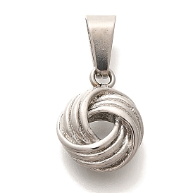 304 Stainless Steel Charms, Twist Knot Charm