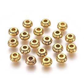 Тибетском стиле сплав Шарики прокладки, без кадмия и без свинца, рондель