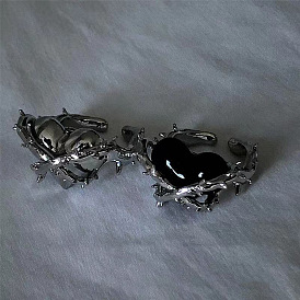 Adjustable Irregular Punk Heart Ring - Imprisoned Heart Thorn Ring, Couple's Fashion.