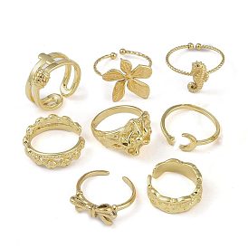 304 Stainless Steel Open Cuff Rings for Women, Golden