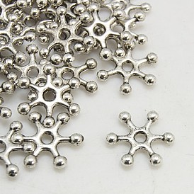 Тибетском стиле сплав Шарики прокладки, без свинца и без кадмия, снежинка