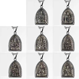 Ожерелье с кулоном в виде буддийской арки из нержавеющей стали для мужчин и женщин