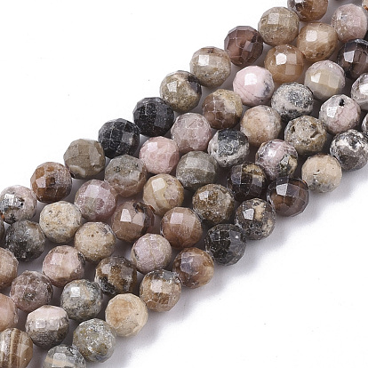 Brins de rhodonite argentine naturelle, facette, ronde