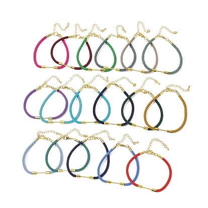Nylon Cord Bracelet Making, with Brass Beadable Bar, Golden