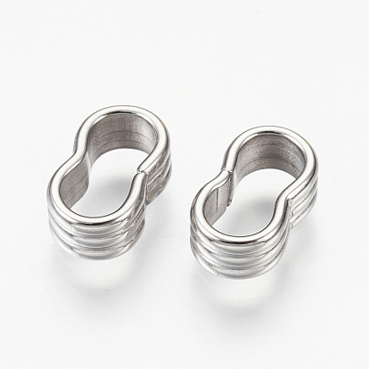 304 Stainless Steel Slide Charms, For Leather Cord Clasp Findings