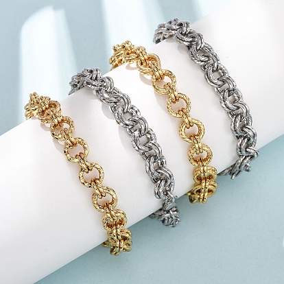 304 Браслеты из нержавеющей стали с двойными кольцевыми звеньями для женщин