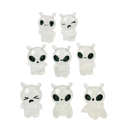 Luminous Resin Alien Mini Ornaments, Glow in the Dark, Micro Landscape Home Office Desktop Decoration