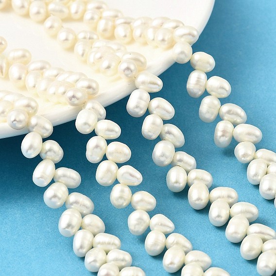 Нити из натурального культивированного пресноводного жемчуга, картофель, Топ пробуренной