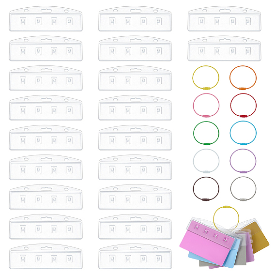 10шт 10 цвета краска для выпечки нержавеющая сталь трос провод брелок, с винтовыми зажимами, с 20шт. пластиковым держателем удостоверения личности