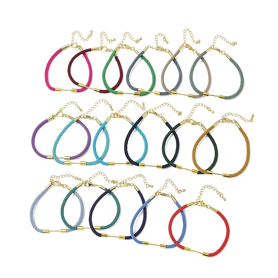 Nylon Cord Bracelet Making, with Brass Beadable Bar, Golden