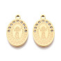 Религия 304 овальные подвески из нержавеющей стали и стразов, амулеты Baby Jesus, ионное покрытие (ip)