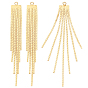8Pcs Brass Chain Tassel Big Pendants, Nickel Free