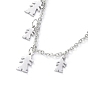304 Stainless Steel Pendant Bib Necklaces, with Cable Chains and Lobster Claw Clasps, Girl