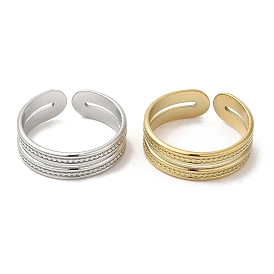 304 Stainless Steel Open Cuff Rings, Double Line
