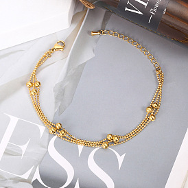 Minimalist Forest Style Multi-layered Beaded Bracelet with 18k Gold Plating