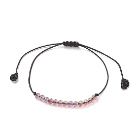 Transparentes Armband aus geflochtenen Glasperlen, verstellbares Armband für Frauen