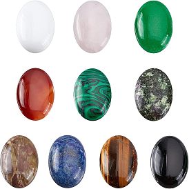 10 piezas 10 estilo cabujones de piedras preciosas mixtas naturales ovaladas, teñido