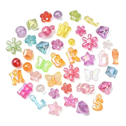 Пластиковые шарики, разнообразные, с покрытием AB цвета