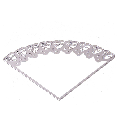 Carbon Steel Embossing Knife Die Cutting for DIY Template, Decorative Embossing DIY Paper Card, Hollow Heart, Matte Platinum Color