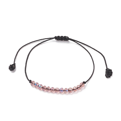 Transparentes Armband aus geflochtenen Glasperlen, verstellbares Armband für Frauen
