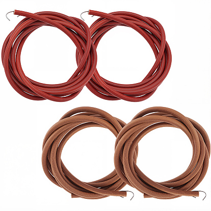 4Pcs 2 Colors Leather Belt Treadle Parts with Iron Hook, For Treadle Household Sewing Machine