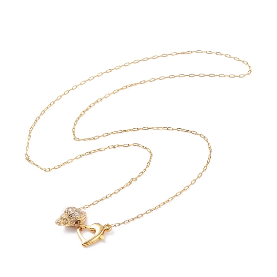 Heart and Conch Pendant Necklace with Cable Chain for Women