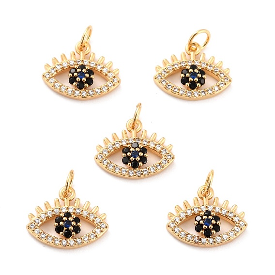 Латунные подвески из кубического циркония с микропаве, долговечный, без свинца, без никеля и без кадмия, глаз