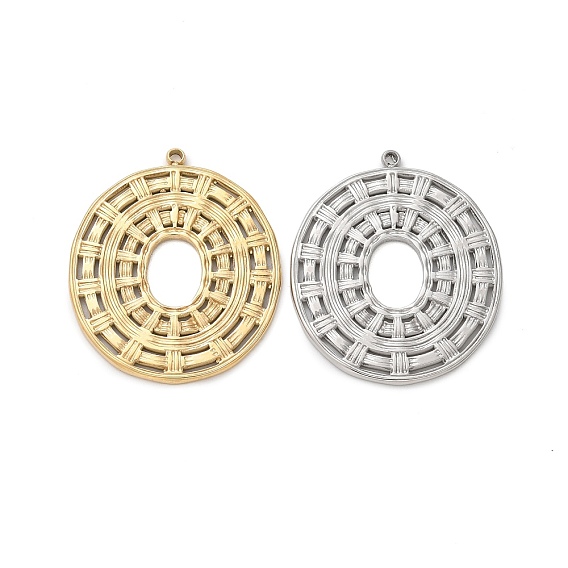 Полые 304 из нержавеющей стали кулоны, овальные амулеты