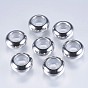 201 Stainless Steel Beads, with Plastic, Slider Beads, Stopper Beads, Rondelle