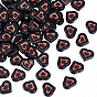 100 непрозрачные акриловые бусины, сердце, красный цвет заплетен