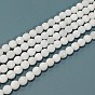 Natural White Jade Beads Strands, Dyed & Heated, Faceted, Round