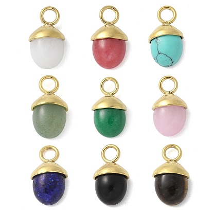 Драгоценный камень подвески, подвески в виде желудей с 304 дужками из нержавеющей стали, реальный 18 k позолоченный