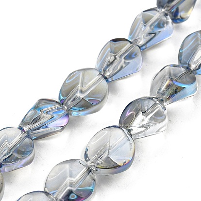 Full Rainbow Plated Electroplate Transparent Glass Beads Strands, Faceted Polygon