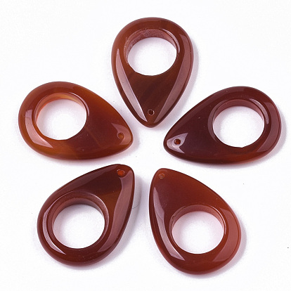 Natural Carnelian/Red Agate Pendants, Dyed, Teardrop