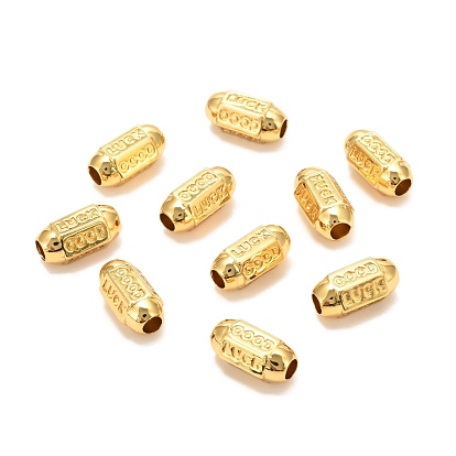 Brass Beads, Long-Lasting Plated, Olive with Word