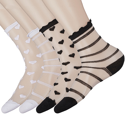 Creatcabin 4 пары 4 модели нейлоновых носков из стекловолокна для женщин и девочек