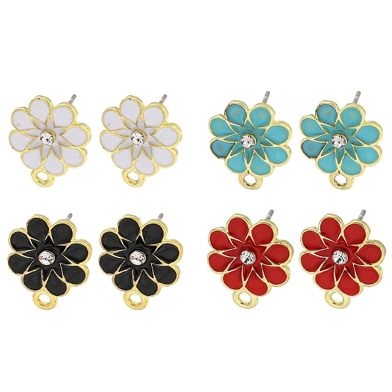 Поиск сережек-гвоздиков из сплава с покрытием стойки, со стразами, без кадмия, без никеля и без свинца, цветок