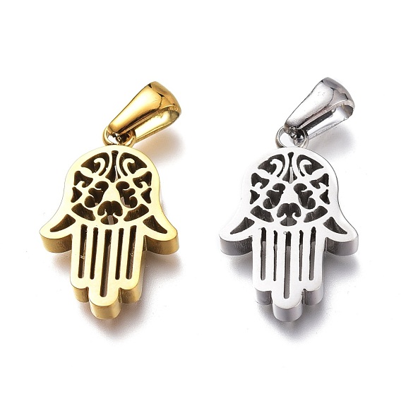 Ионное покрытие (ip) 304 подвески из нержавеющей стали, ручная полировка, hamsa рука / рука fatima / рука miriam