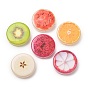 Printed Opaque Acrylic Beads, Flat Round with Fruit Slice Shape
