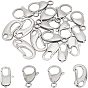 12Pcs 3 Style Polished 316 Surgical Stainless Lobster Claw Clasps & 4Pcs Snap Clasps
