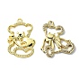 Покрытие стойки настоящее 18k позолоченное латунное микро-паве подвески из кубического циркония, долговечный, без свинца и без кадмия, медведь
