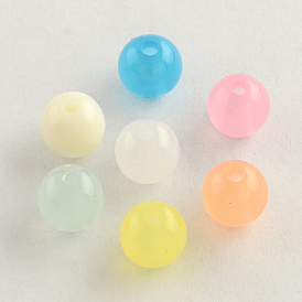 Imitation Jelly Round Acrylic Beads
