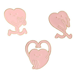 Cute Pink Cartoon Cool Heart Oil Drop Alloy Brooch Jewelry