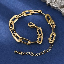 Латунные браслеты-цепочки со скрепками для женщин и мужчин, стойки покрытие, долговечный, без свинца и без кадмия