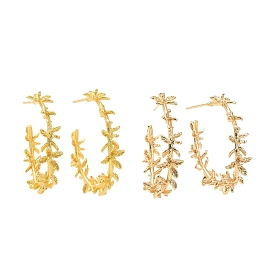 Латунные серьги-гвоздики в виде цветка жизни, полукруглые серьги для женщин, без никеля 